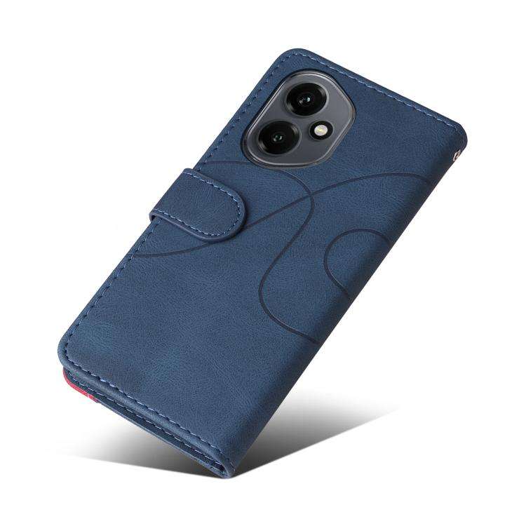 For Honor 400 Global 156.5mm Dual-color Splicing Flip Leather Phone Case(Blue)