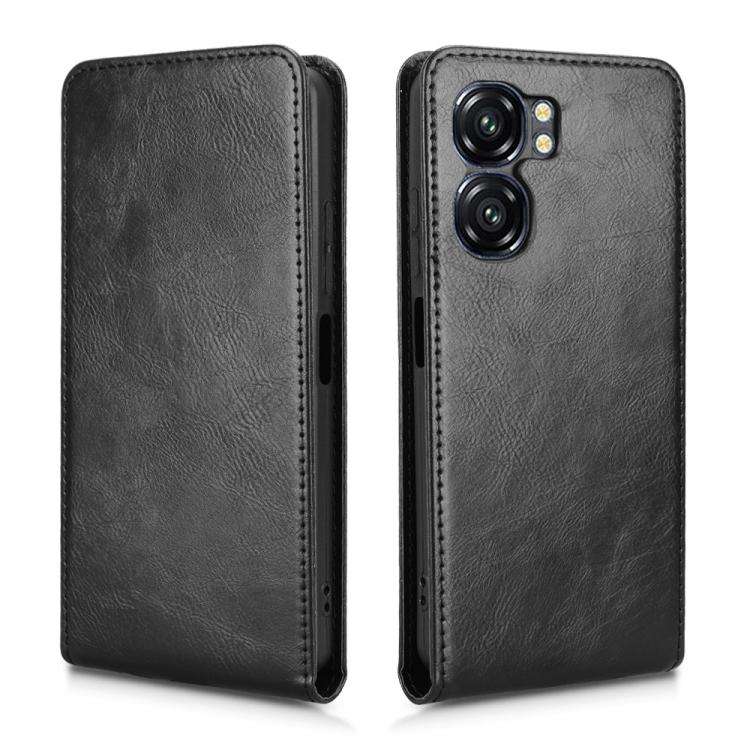 For Oukitel C58 / C58 Pro Magnetic Vertical Flip Leather Phone Case(Black)