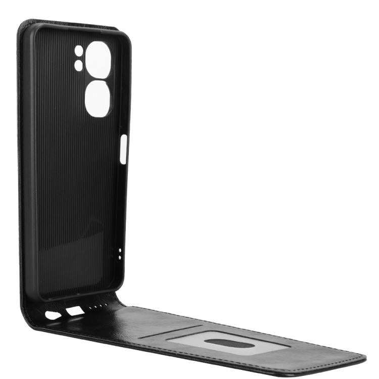 For Oukitel C58 / C58 Pro Magnetic Vertical Flip Leather Phone Case(Black)