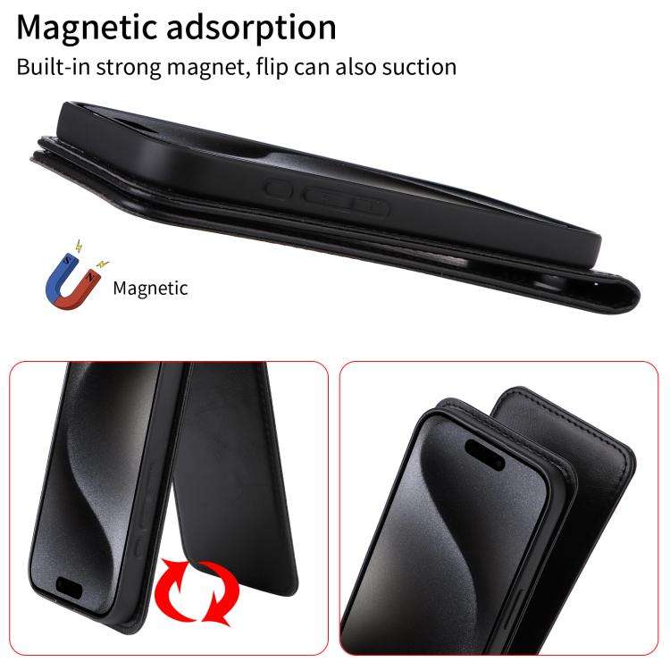 For Oukitel C58 / C58 Pro Magnetic Vertical Flip Leather Phone Case(Black)