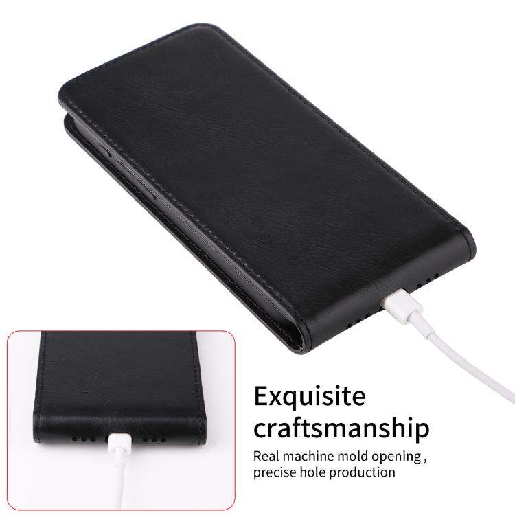 For Oukitel C58 / C58 Pro Magnetic Vertical Flip Leather Phone Case(Black)