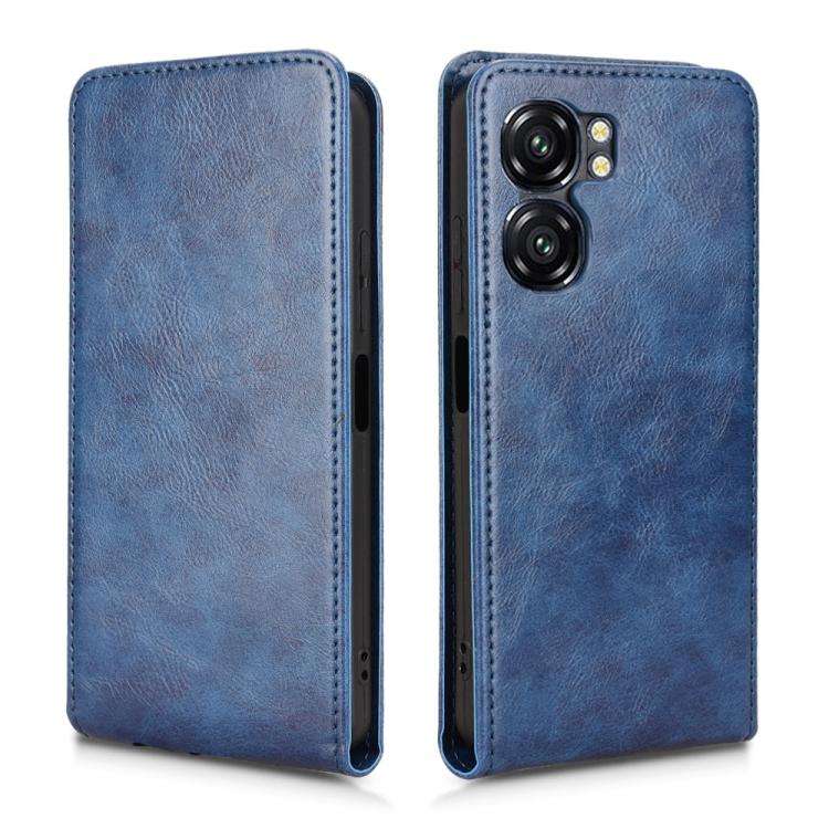 For Oukitel C58 / C58 Pro Magnetic Vertical Flip Leather Phone Case(Blue)