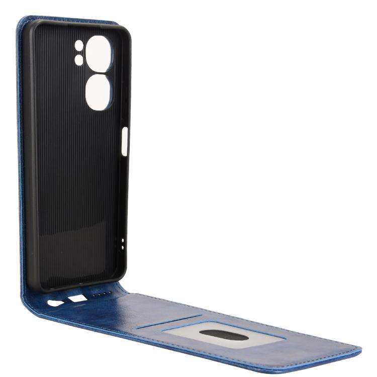 For Oukitel C58 / C58 Pro Magnetic Vertical Flip Leather Phone Case(Blue)