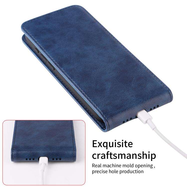 For Oukitel C58 / C58 Pro Magnetic Vertical Flip Leather Phone Case(Blue)