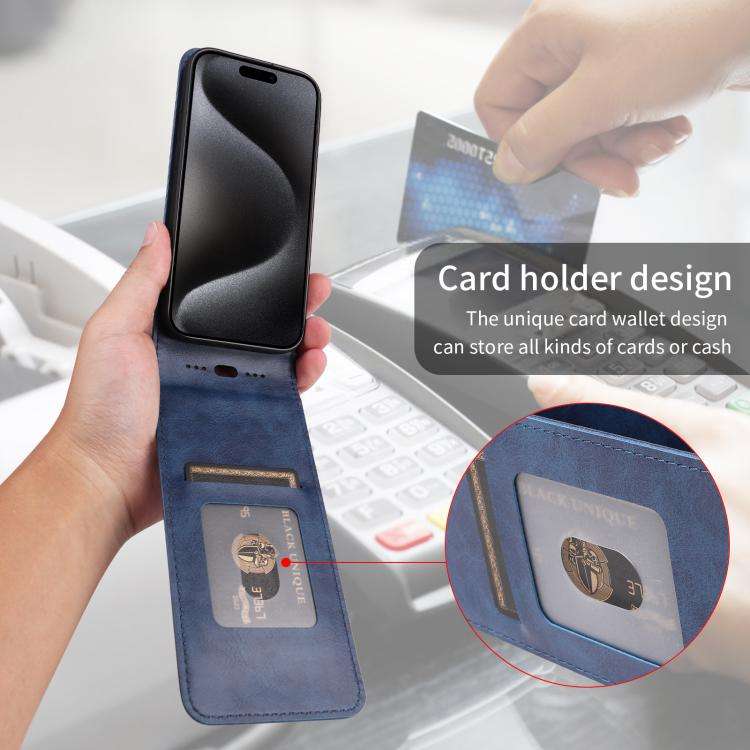 For Oukitel C58 / C58 Pro Magnetic Vertical Flip Leather Phone Case(Blue)