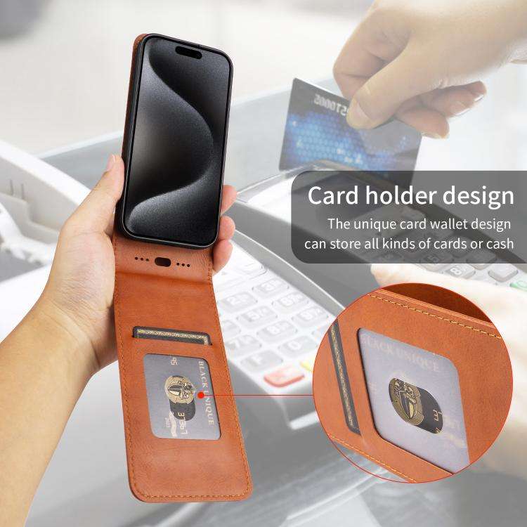For Oukitel C58 / C58 Pro Magnetic Vertical Flip Leather Phone Case(Brown)