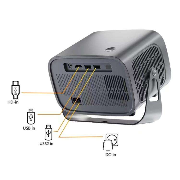 A10 Plus 1280 x 720P 200ANSI Amlogic H713 CPU Android 11.0 Smart Projector, EU Plug(Metal Grey)