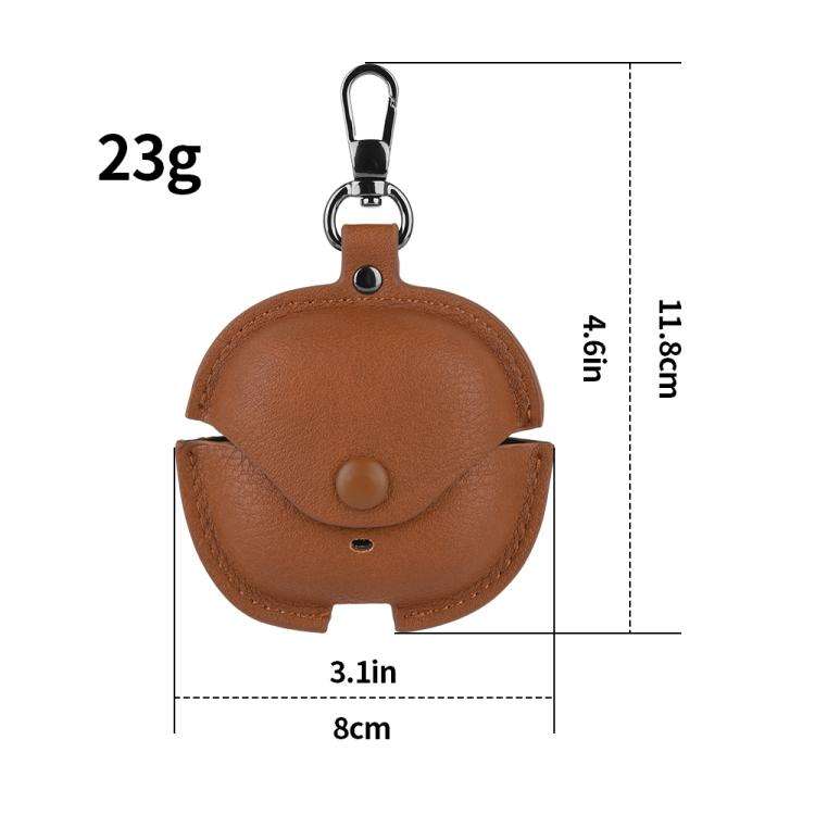 For Redmi Buds 8 Lite / Buds 6 Lite Business Leather Earphone Protective Case with Hook(Black)