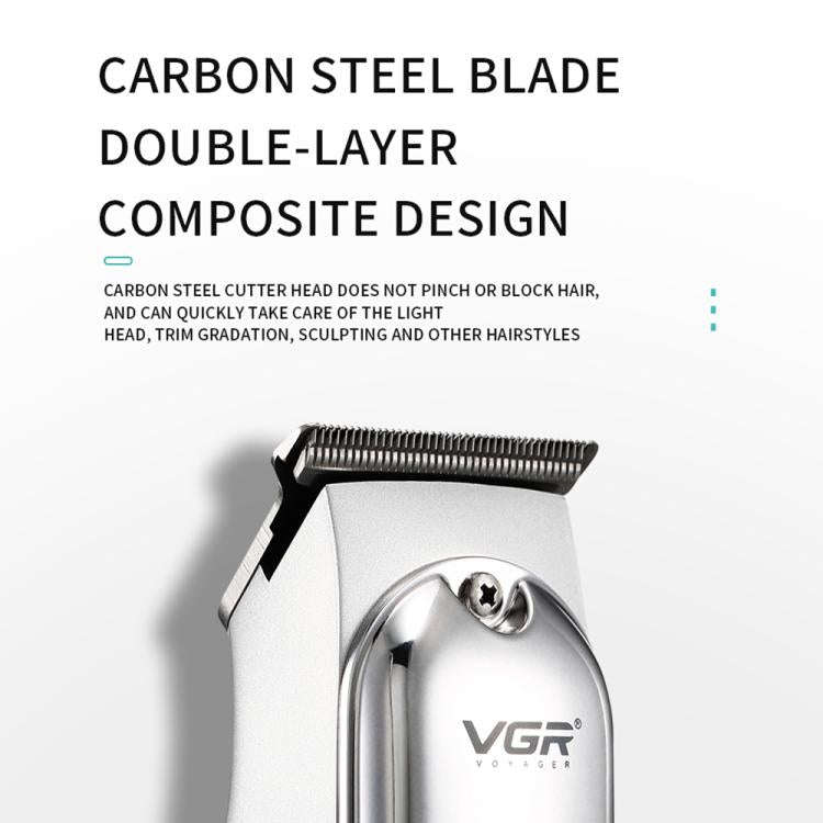VGR V-071 5W Carbon Steel Blade USB Electric Hair Clipper(Silver)