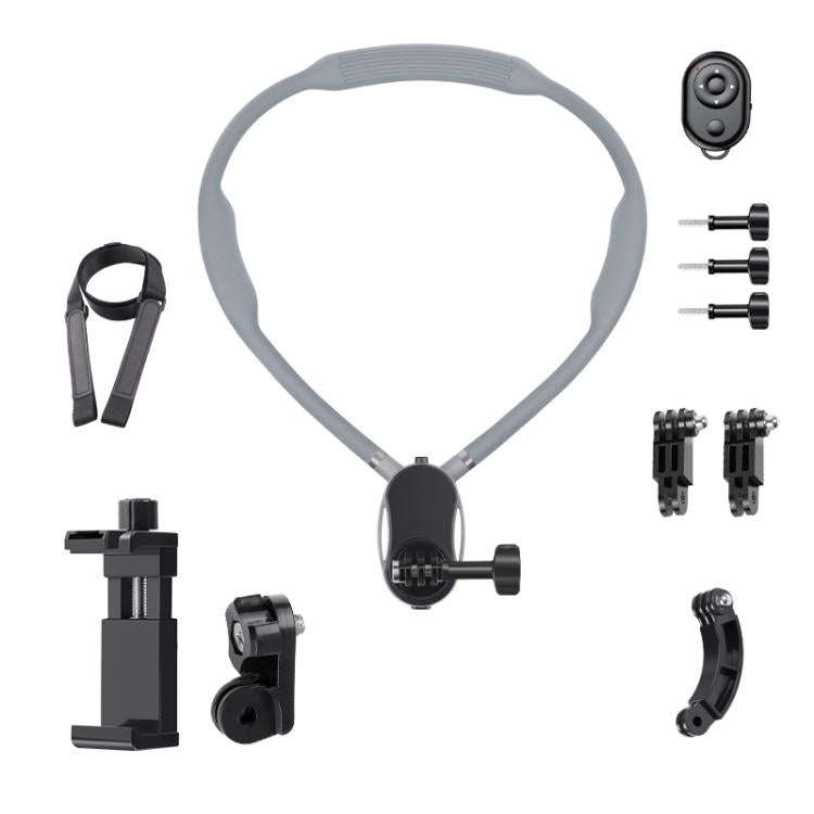 Magnetic Neck Mount Anti-shake Bracket, Type:11 in 1 Phone Clamp with Remote