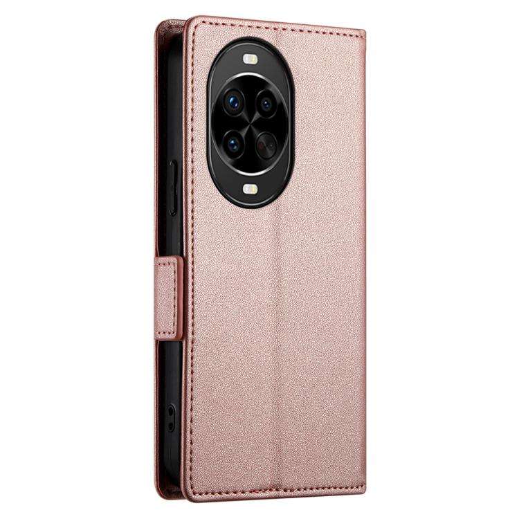 For Huawei nova 14 Pro Side Buckle Magnetic Frosted Leather Phone Case(Rose Gold)