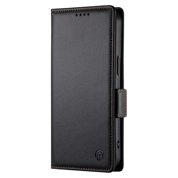 For Huawei nova 14 Pro Side Buckle Magnetic Frosted Leather Phone Case(Black)