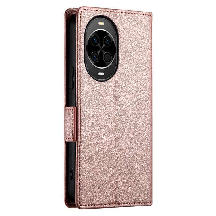 For Huawei nova 14 Side Buckle Magnetic Frosted Leather Phone Case(Rose Gold)