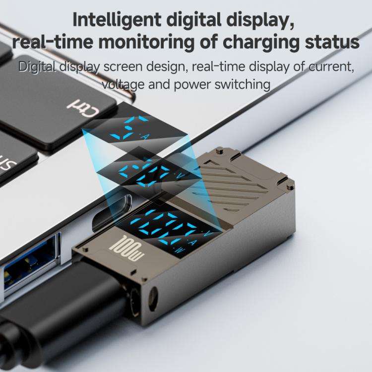 100W Computer Charging Digital Display Adapter, Specification:Type-C to DC5.5x2.1mm