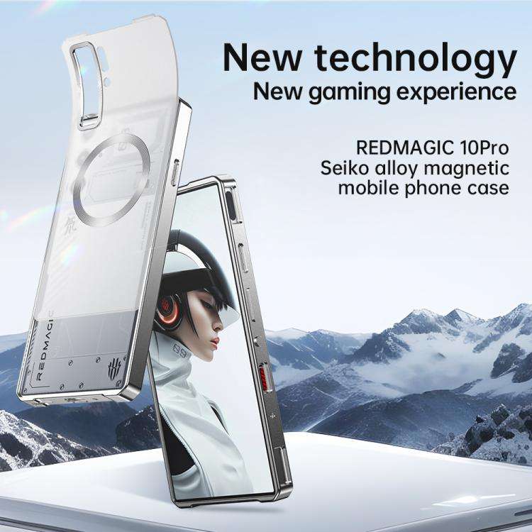 For ZTE nubia RedMagic 10 Pro / 10 Pro+ Alloy Frame Frosted Magnetic Single-sided Phone Case(Black)