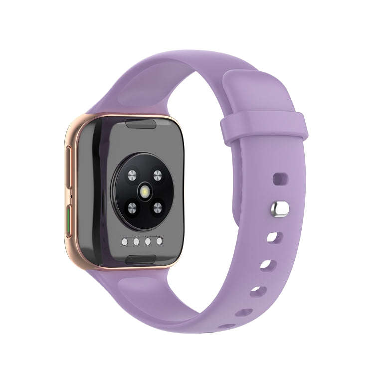 For OPPO Watch 46mm Silicone Watch Band(Light Purple)