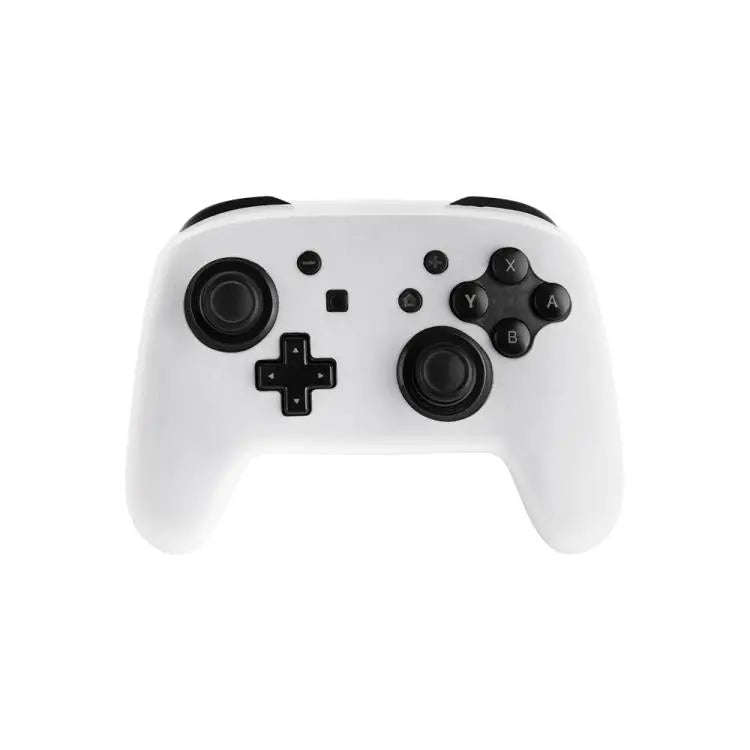 For Nintendo Switch Pro Game Handle Solid Color Silicone Protective Cover(White)