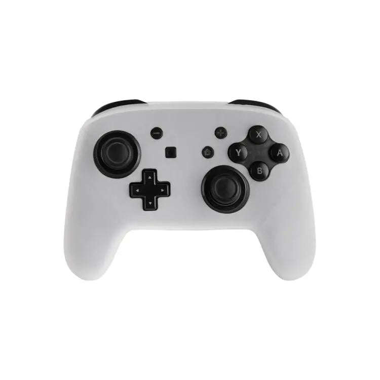 For Nintendo Switch Pro Game Handle Solid Color Silicone Protective Cover(Transparent)
