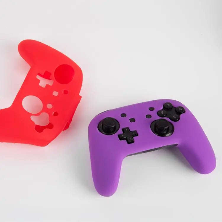 For Nintendo Switch Pro Game Handle Solid Color Silicone Protective Cover(Transparent)