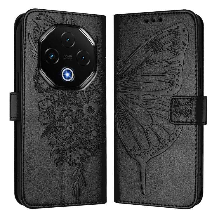 For Umidigi G100 Pro Embossed Butterfly Leather Phone Case(Black)