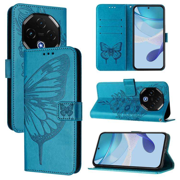 For Umidigi G100 Pro Embossed Butterfly Leather Phone Case(Blue)