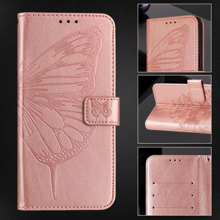 For Umidigi G100 Pro Embossed Butterfly Leather Phone Case(Rose Gold)