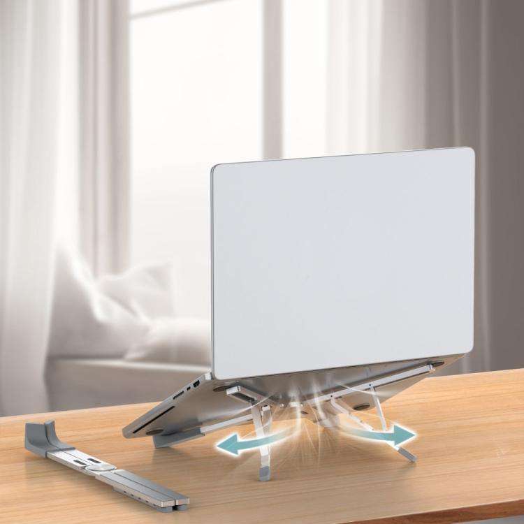 LS-001 Portable Folding Laptop Heightening Heat Dissipation Holder(Silver)