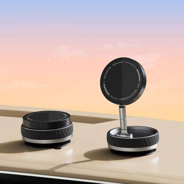 K10B Car Rotatable Vacuum Magnetic Foldable Phone Holder(Black)