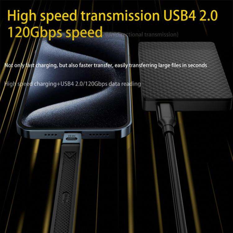 240W 8K 80Gbps USB-C / Type-C to USB-C / Type-C For Thunderbolt 5 Full Function FPC Cable Data Ca...