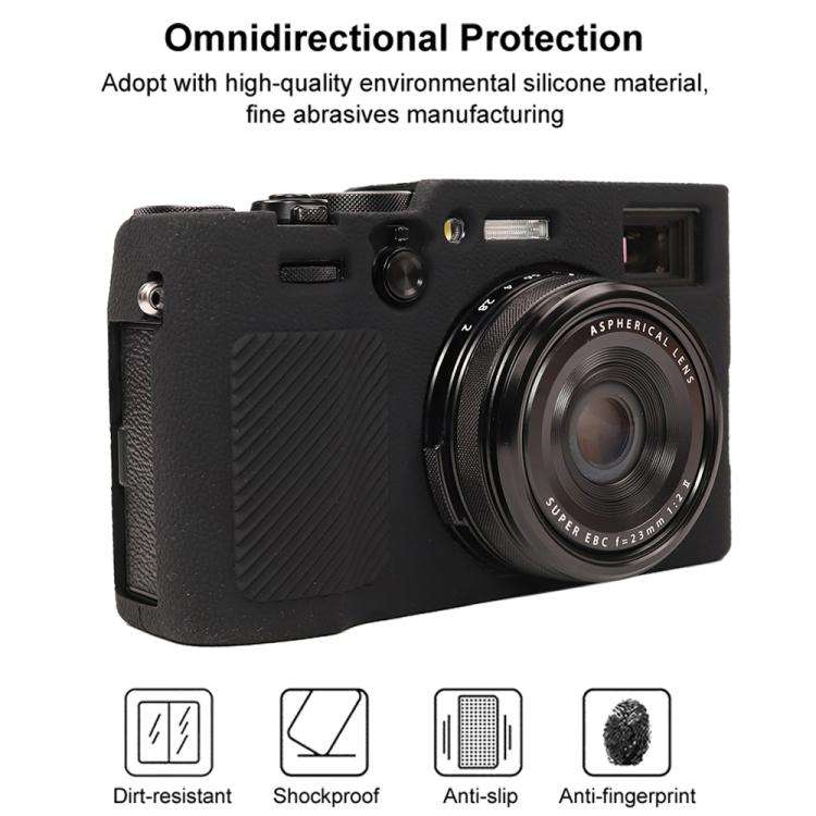 For FUJIFILM X100VI Litchi Texture Soft Silicone Protective Case(Black)