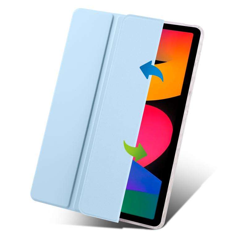 For Xiaomi Redmi Pad SE 11 3-Fold Clear Acrylic Leather Tablet Case(Ice Blue)