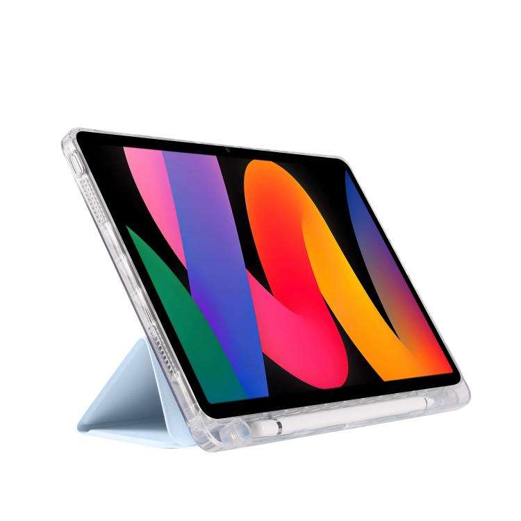For Xiaomi Redmi Pad SE 11 3-Fold Clear Acrylic Leather Tablet Case(Ice Blue)