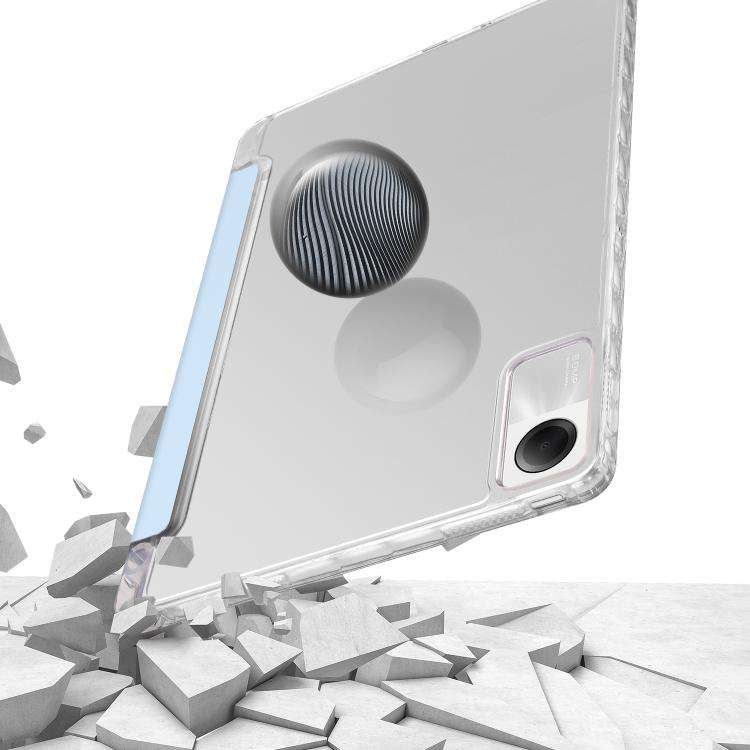 For Xiaomi Redmi Pad SE 11 3-Fold Clear Acrylic Leather Tablet Case(Ice Blue)