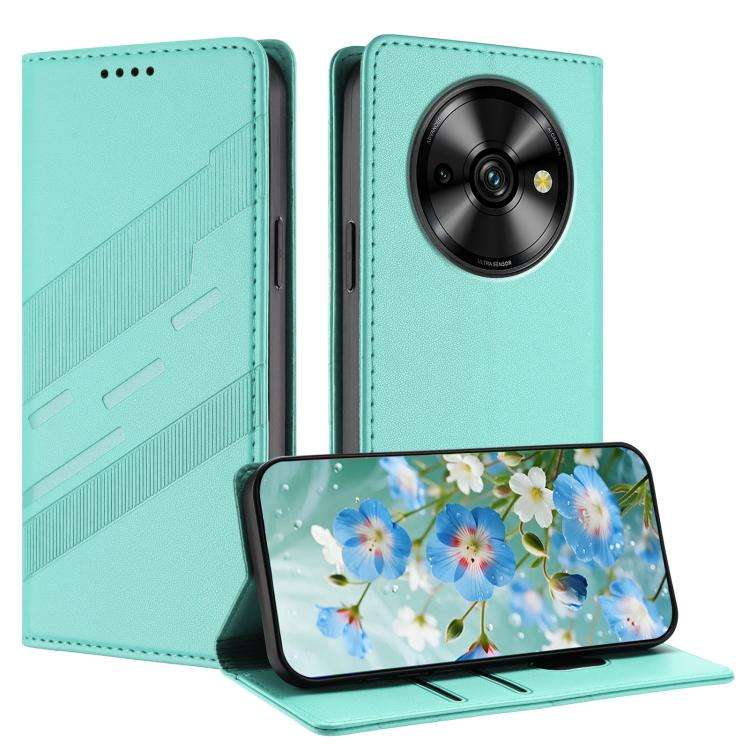 For Oukitel C59 Pro Embossed Multi-functional Wallet Retro Leather Phone Case(Mint Green)