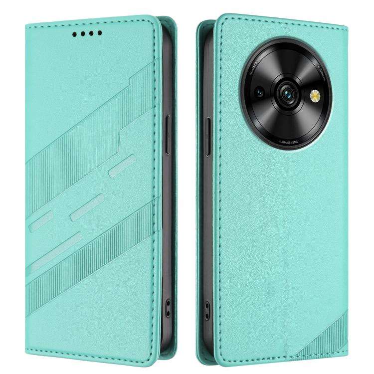 For Oukitel C59 Pro Embossed Multi-functional Wallet Retro Leather Phone Case(Mint Green)