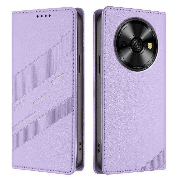 For Oukitel C59 Pro Embossed Multi-functional Wallet Retro Leather Phone Case(Light Purple)