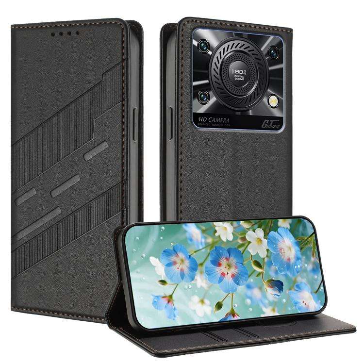 For Oukitel C60 / C60 Pro Embossed Multi-functional Wallet Retro Leather Phone Case(Black)