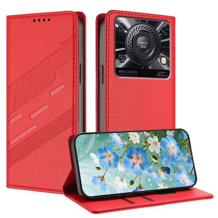 For Oukitel C60 / C60 Pro Embossed Multi-functional Wallet Retro Leather Phone Case(Red)