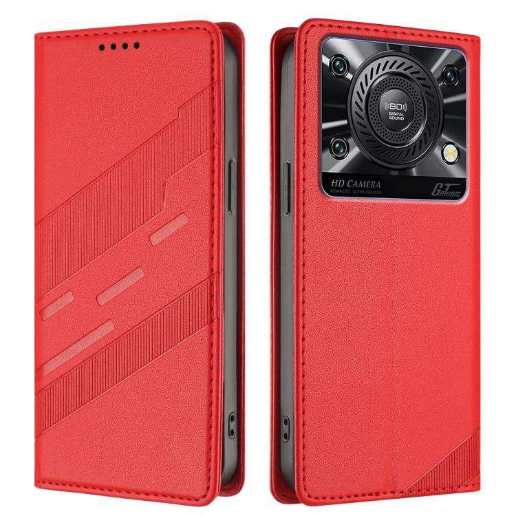 For Oukitel C60 / C60 Pro Embossed Multi-functional Wallet Retro Leather Phone Case(Red)
