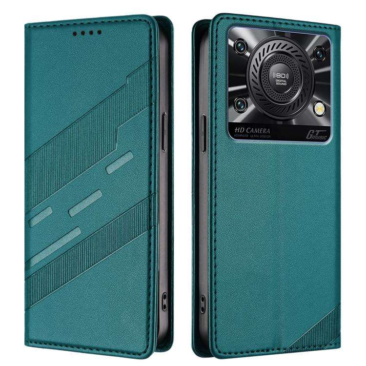 For Oukitel C60 / C60 Pro Embossed Multi-functional Wallet Retro Leather Phone Case(Dark Green)