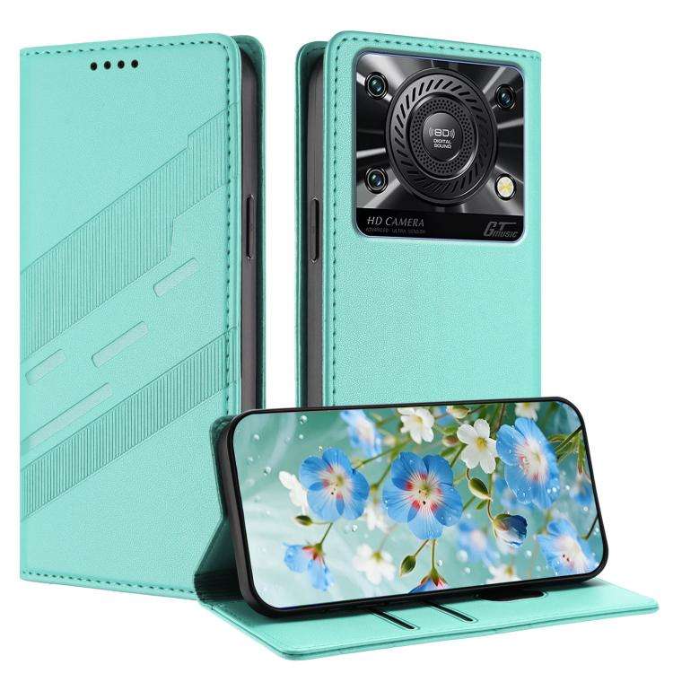 For Oukitel C60 / C60 Pro Embossed Multi-functional Wallet Retro Leather Phone Case(Mint Green)