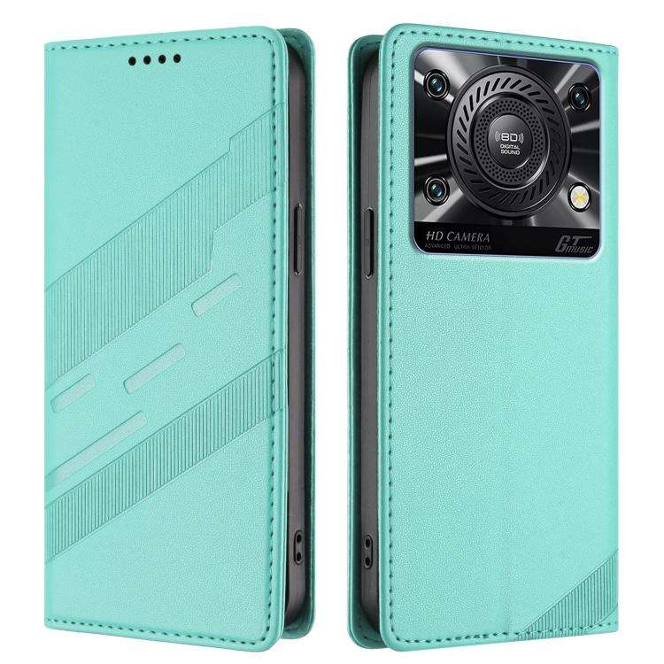 For Oukitel C60 / C60 Pro Embossed Multi-functional Wallet Retro Leather Phone Case(Mint Green)