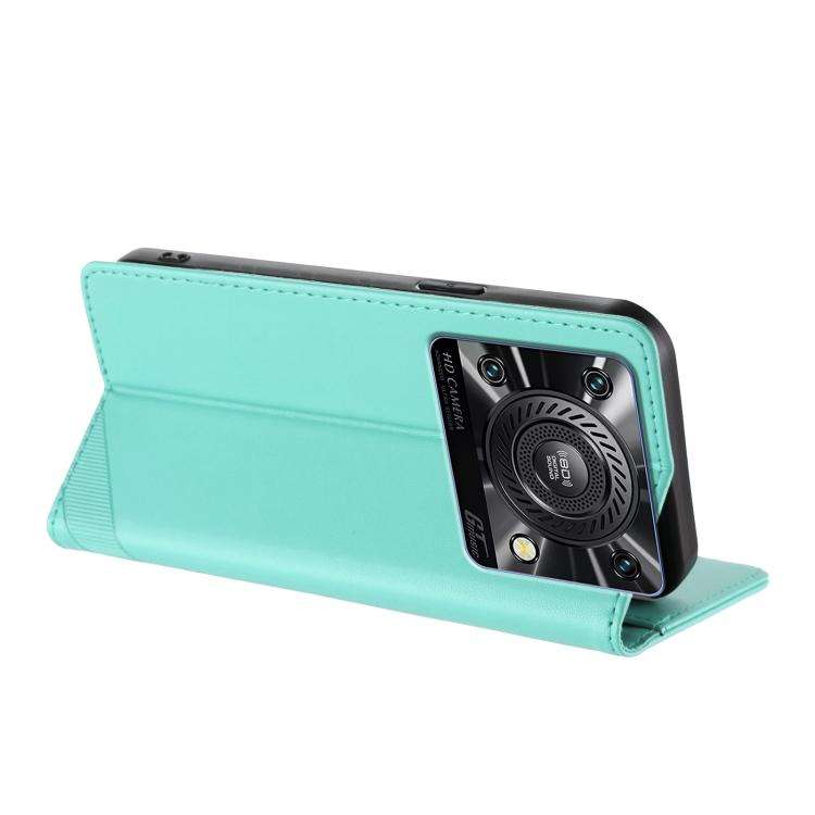 For Oukitel C60 / C60 Pro Embossed Multi-functional Wallet Retro Leather Phone Case(Mint Green)