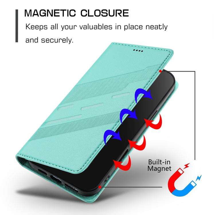 For Oukitel C60 / C60 Pro Embossed Multi-functional Wallet Retro Leather Phone Case(Mint Green)