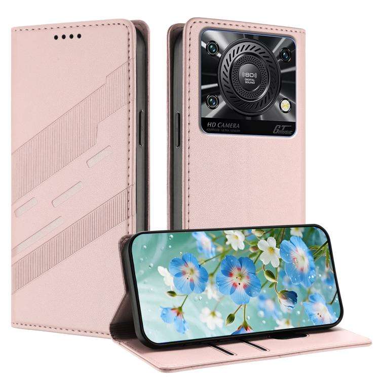 For Oukitel C60 / C60 Pro Embossed Multi-functional Wallet Retro Leather Phone Case(Pink)