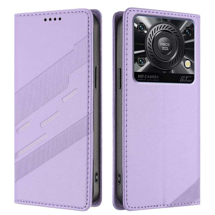 For Oukitel C60 / C60 Pro Embossed Multi-functional Wallet Retro Leather Phone Case(Light Purple)