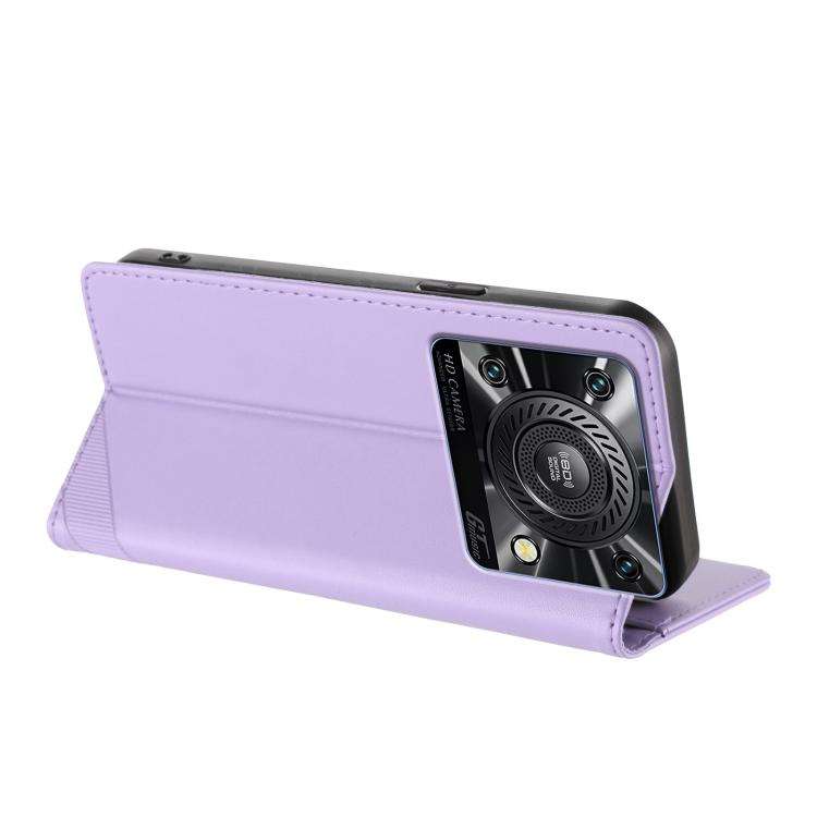 For Oukitel C60 / C60 Pro Embossed Multi-functional Wallet Retro Leather Phone Case(Light Purple)