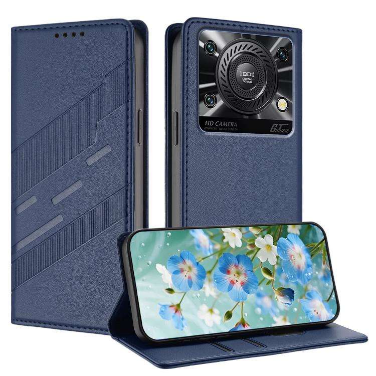 For Oukitel C60 / C60 Pro Embossed Multi-functional Wallet Retro Leather Phone Case(Dark Blue)