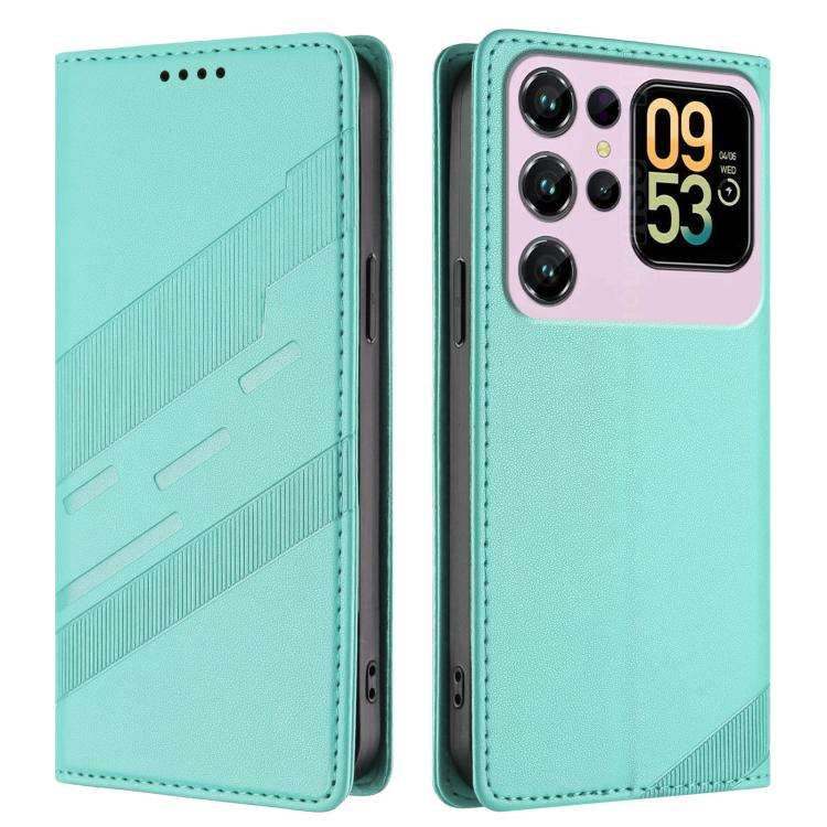 For Oukitel C62 / C62 Pro Embossed Multi-functional Wallet Retro Leather Phone Case(Mint Green)
