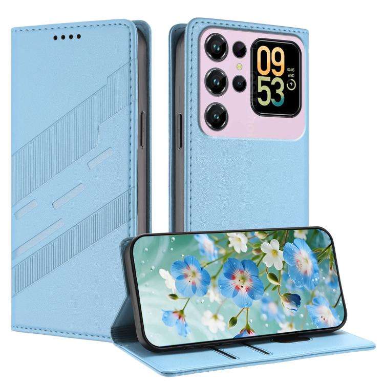 For Oukitel C62 / C62 Pro Embossed Multi-functional Wallet Retro Leather Phone Case(Light Blue)